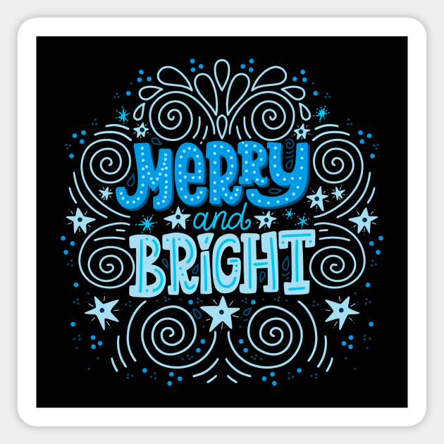 Merry and Bright Sticker by Mashmuh